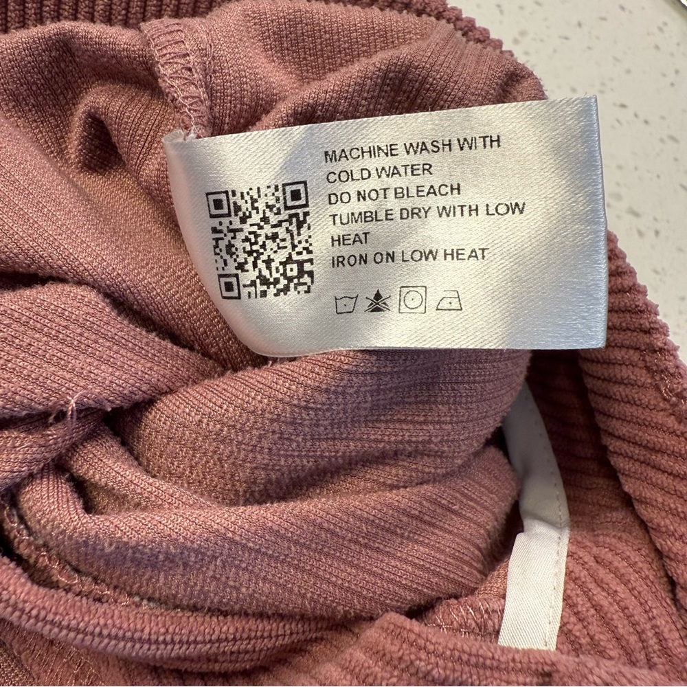 Cider Corduroy Wide Leg Pants Mauve Pink High Rise Large - Picture 7 of 7